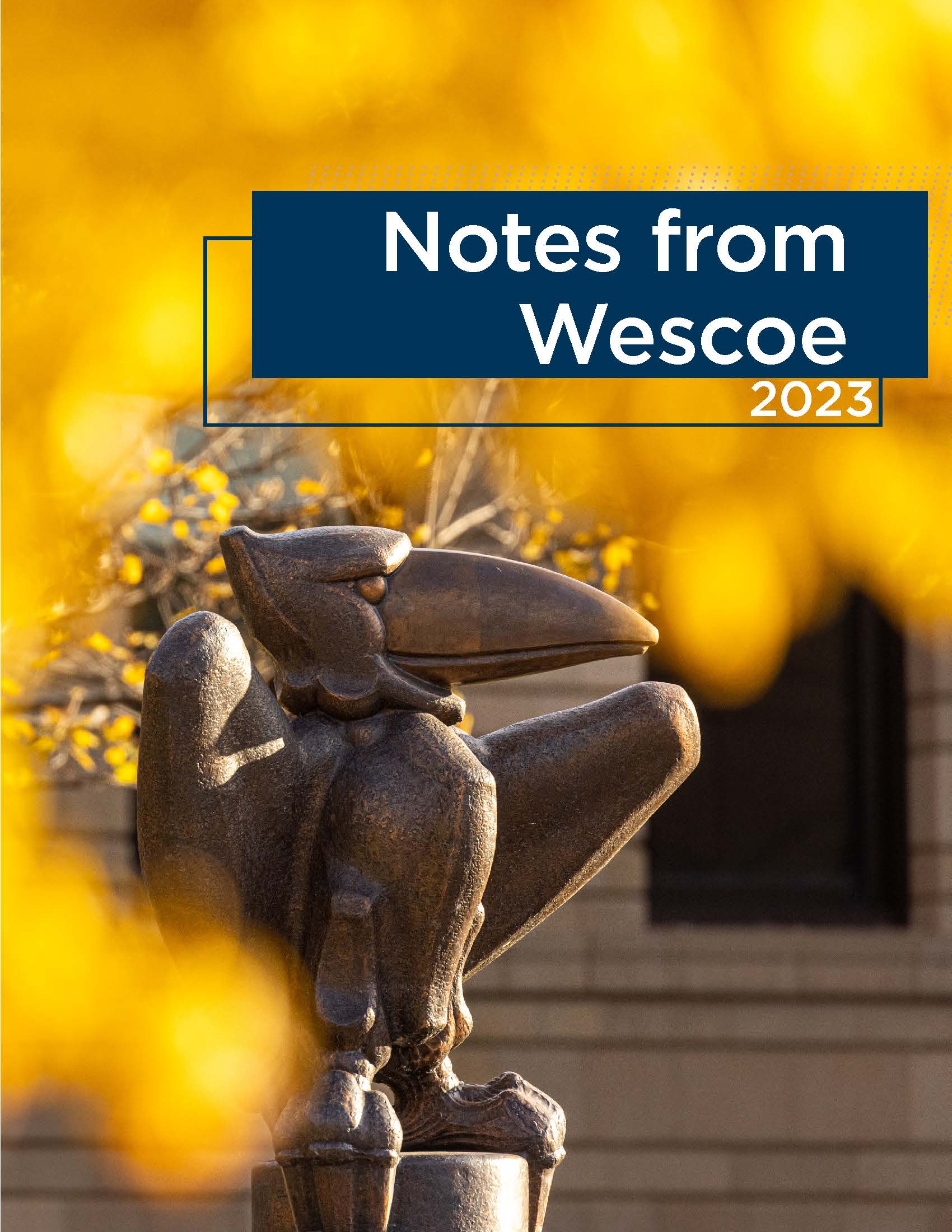 ""Front page of Notes from Wescoe 2023